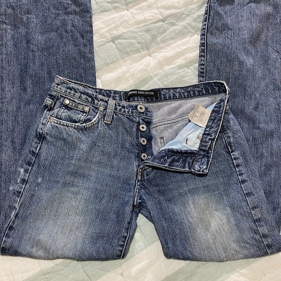 Y2K VERSACE Couture button fly Jeans.Made in Italy - Picture 9 of 13